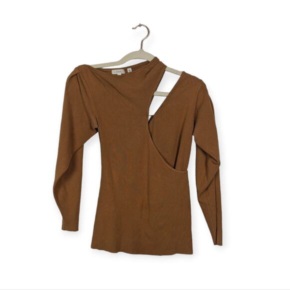 A.L.C. Cashew Golden Brown Cut Out Long Sleeve Sweater Size S - Picture 1 of 6